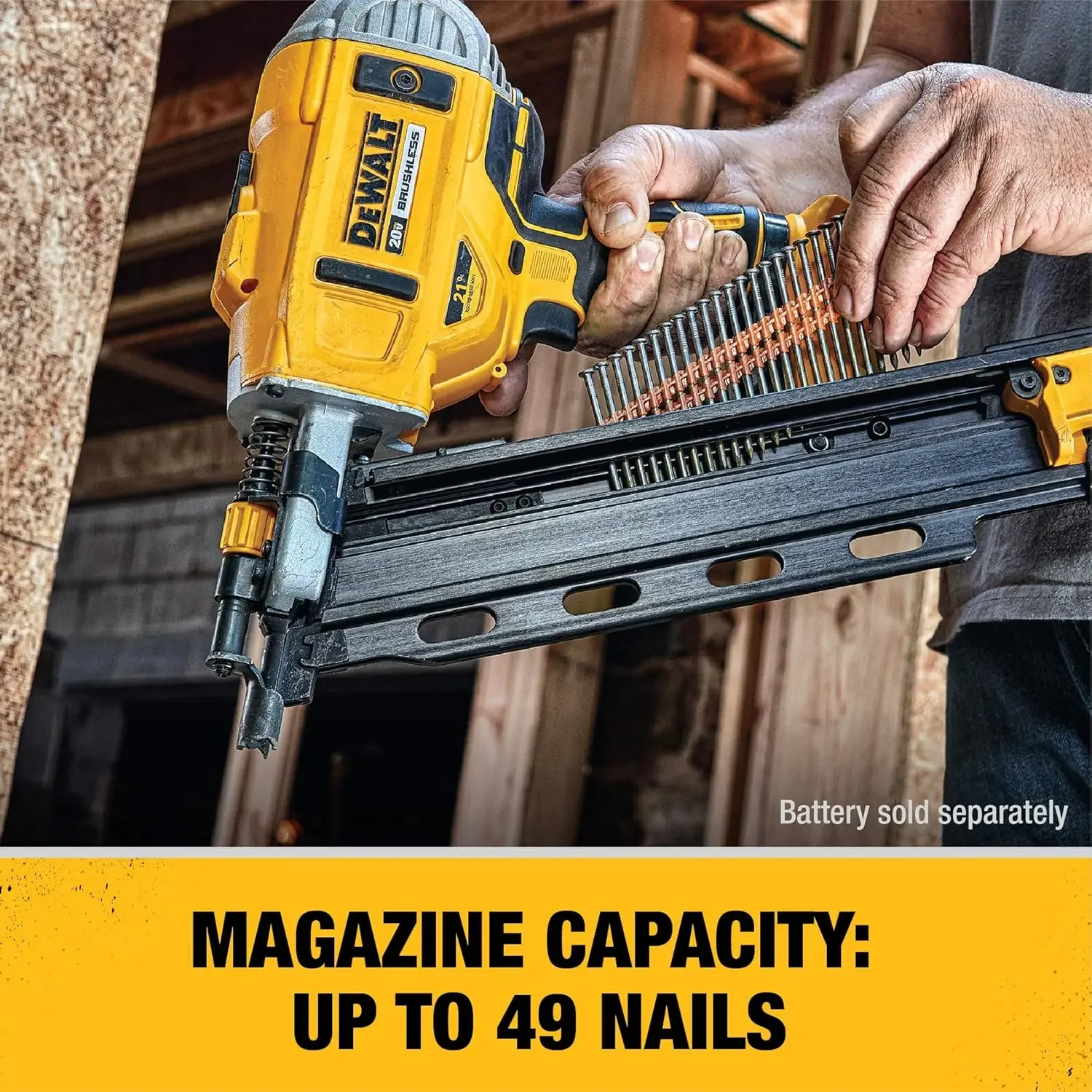 

DEWALT 20V MAX* Framing Nailer, 21-Degree, Plastic Collated, Tool Only (DCN21PLB)