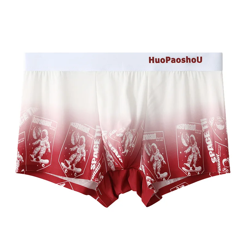 

Мужские боксеры градиентного цвета, быстросохнущие боксеры с принтом, трусы из ледяного шелка Hombre, удобное нижнее белье, шорты-боксеры Liberally