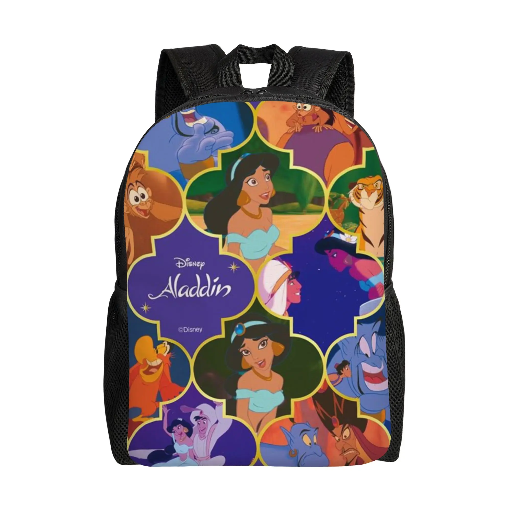 Mochila ligera con diseño de personajes de Aladdin, bolsa de almacenamiento para el nuevo año escolar de Disney, 1 pieza