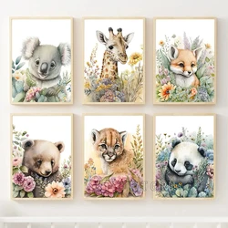 Diy Diamond Painting New 2024 Giraffe Bear Lion Fox Wild Flower Nursery Mosaic Aninmal Diamond Embroidery Baby Kids Home Decor