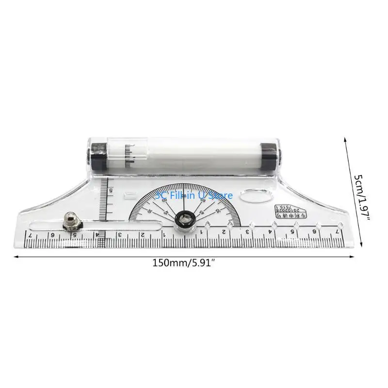 G8TA Complying Centring Relling Rauler Rauler Trawer Compass-School Stationery Protractor Tool
