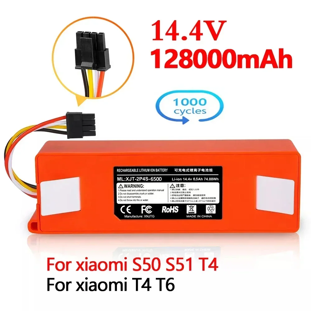 Originele Vervangende Batterij BRR-2P4S-5200D Voor Xiaomi 1S 1e Roborock Sdjqr01rr Vegen Dweilrobot Stofzuiger 6500Mah