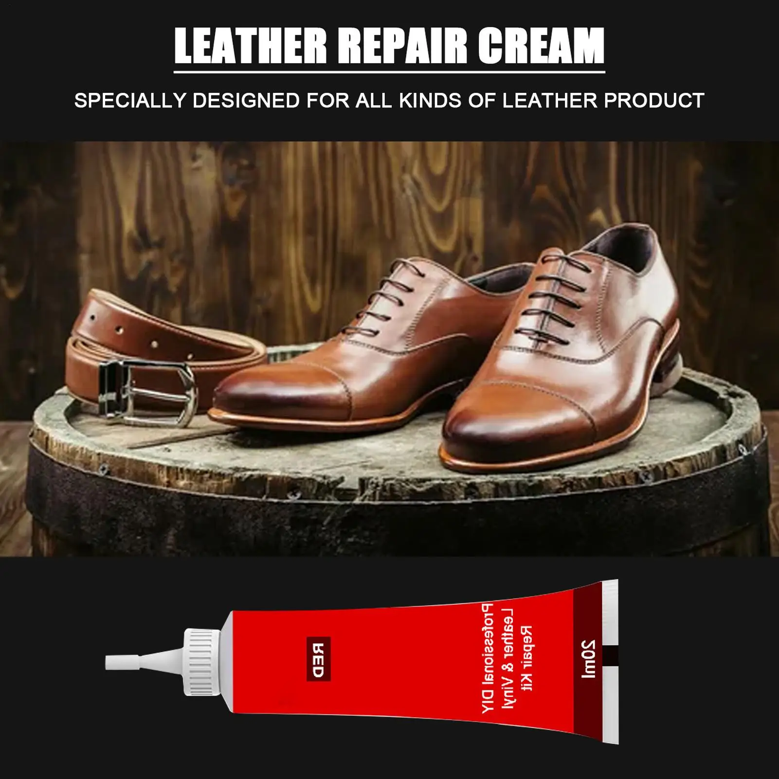 Leather Color Paste 20ml Leather Repair Gel for Tear Holes Scratches Leather Restoration Paste for Furniture Bags Shoes Car Seat