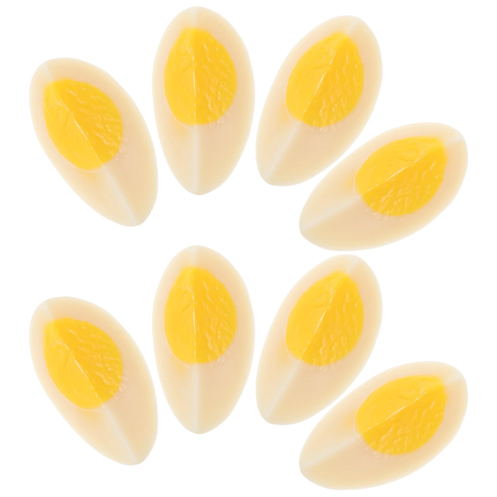 

8 Pcs Simulated Boiled Eggs Faux Food Realistic Props Model for Kitchen Pvc Fake