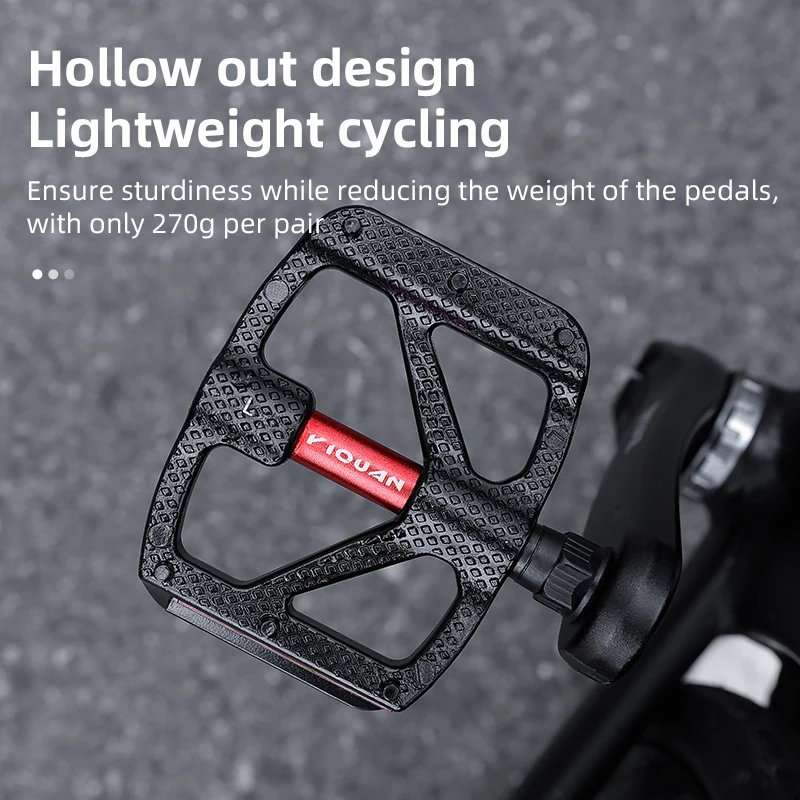 Pedal Sepeda Paduan Aluminium Anti Selip Pedal Sepeda Satu Bagian Pedal Sepeda Gunung MTB Ringan dan Kokoh