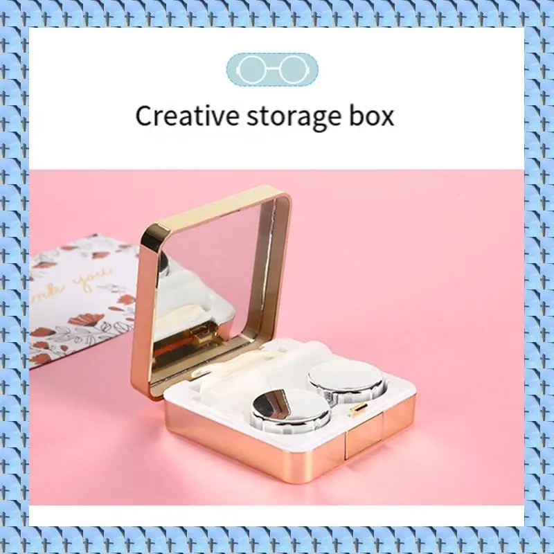NOCM Contact Lenses Box  Portable Contact Lens Case  With Tweezer Suction Stick Set For Travel Kit Holder Random Color