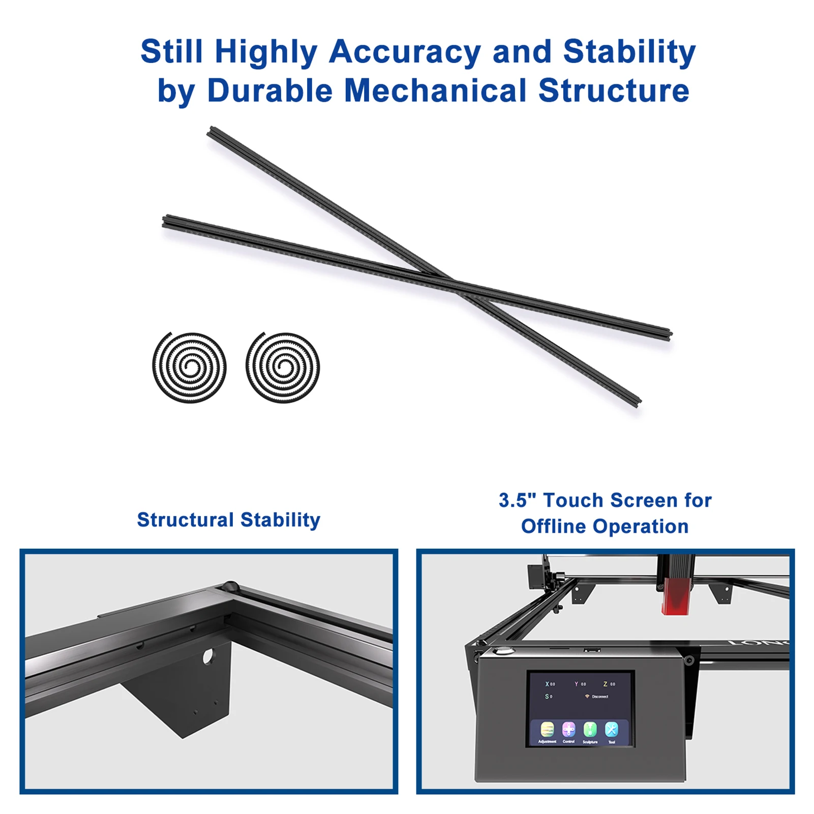 Kit de extensão mais longo para gravador a laser mais longo, kit de expansão do eixo y adequado para ray5 5w/10w/20w, cortador a laser e gravador machi