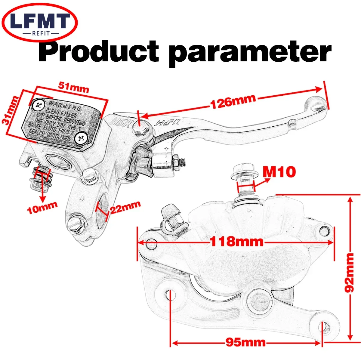 Motorcycle Front Brake Caliper Braking Pump Maste Cylinder For KTM XC XC-F SX SX-F EXC EXC-F XCW For Husqvarna TC FC TE FE TX FX