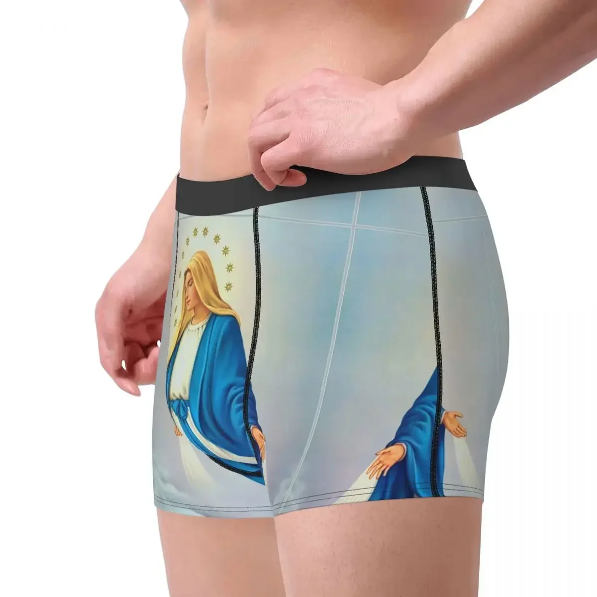 Men Boxer Shorts Panties Virgin Mary Christian Catholic Polyester Underwear Our Lady of Guadalupe Homme Fashion S-XXL Underpants