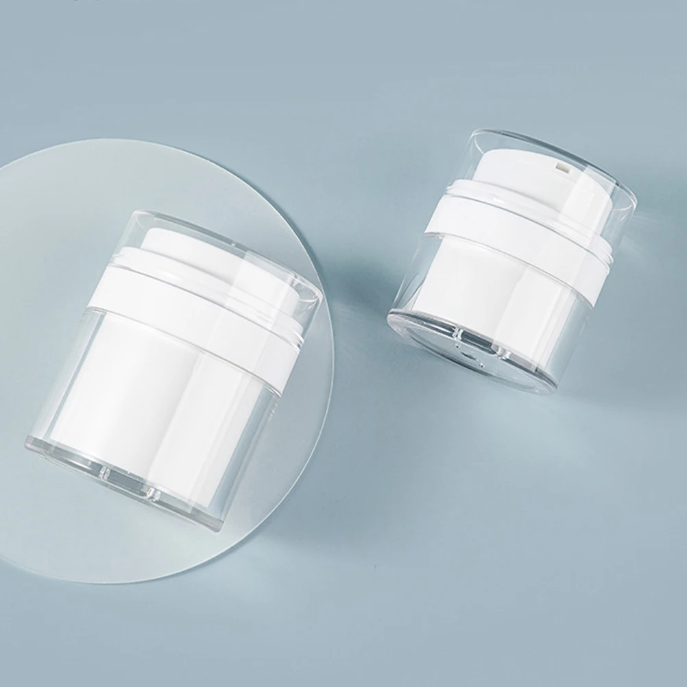 

2 pcs 30G Vacuum Cream Jar Airless Portable Plastic Container for Lotion Dispenser Bottle Refillable Skincare Tool Makeup Bottle