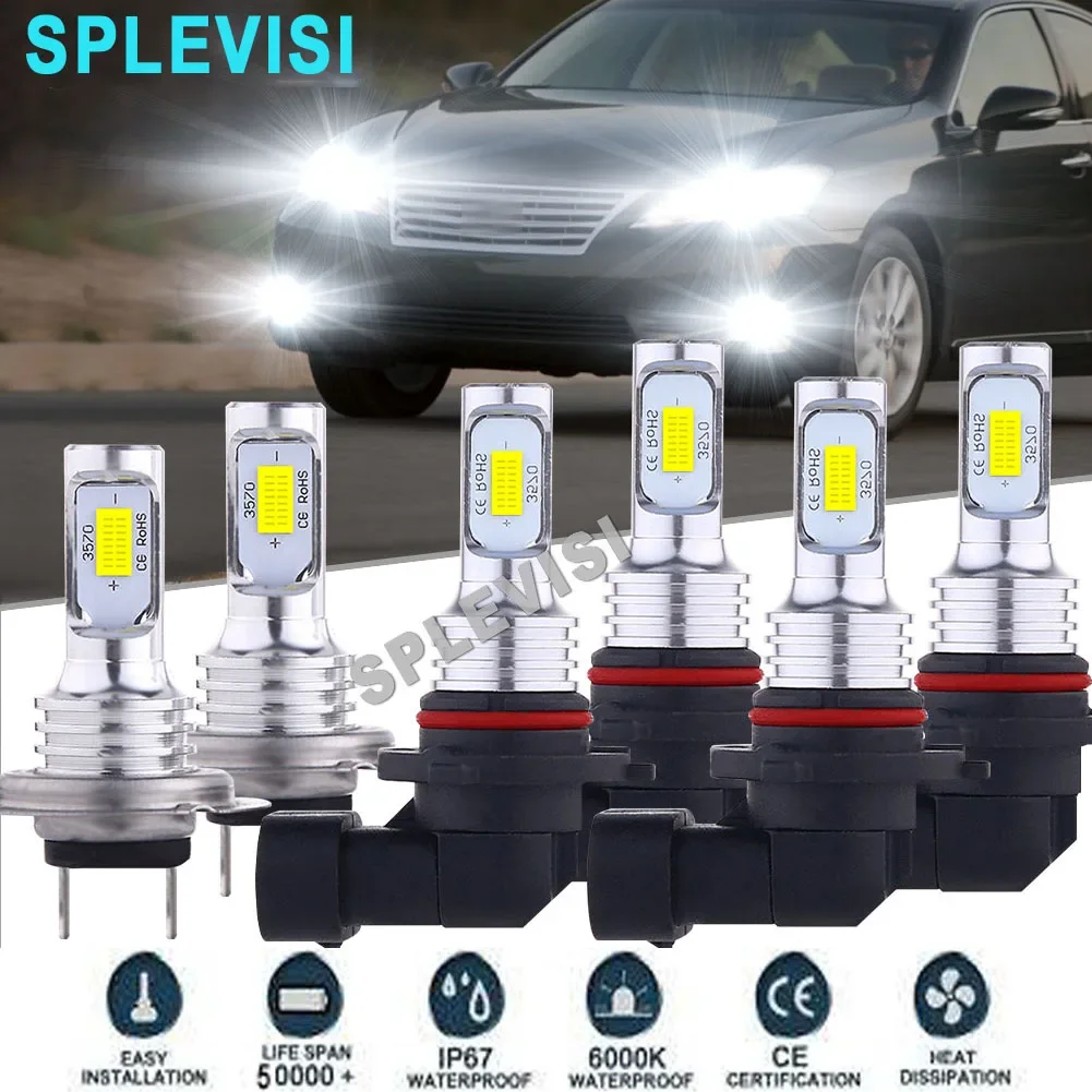 

LED Headlight Fog Light Hi Low Beam Bulbs White For Lexus ES350 20072008 2009 Subaru Outback 2005 2006 2007 2008 2009