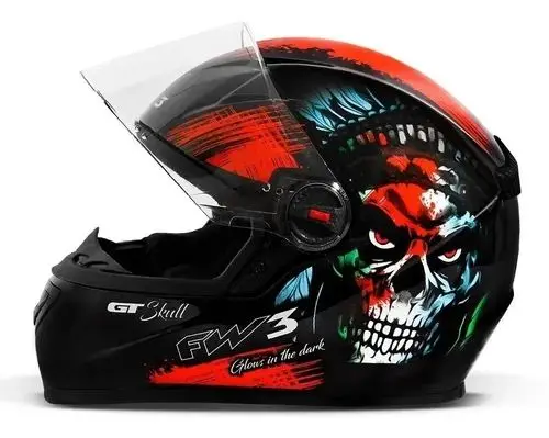 Helmet Fw3 Gt Skull Black Skull Size 60