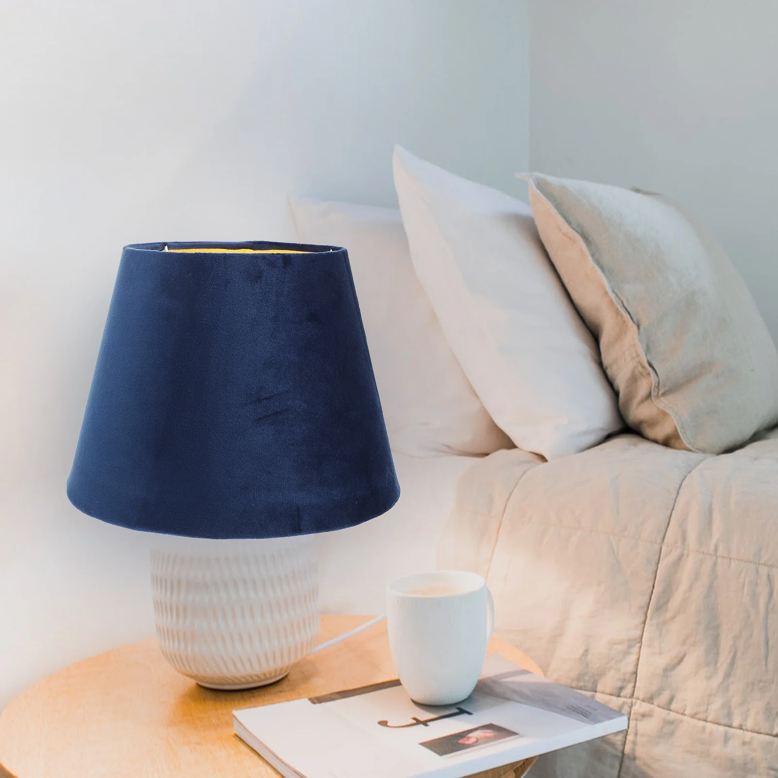 

1Pcs Gold Lined Linen Lampshade Durable Cloth Cover for Bedroom Living Room Table Lamp Decorative Accessory Simple Lampshade