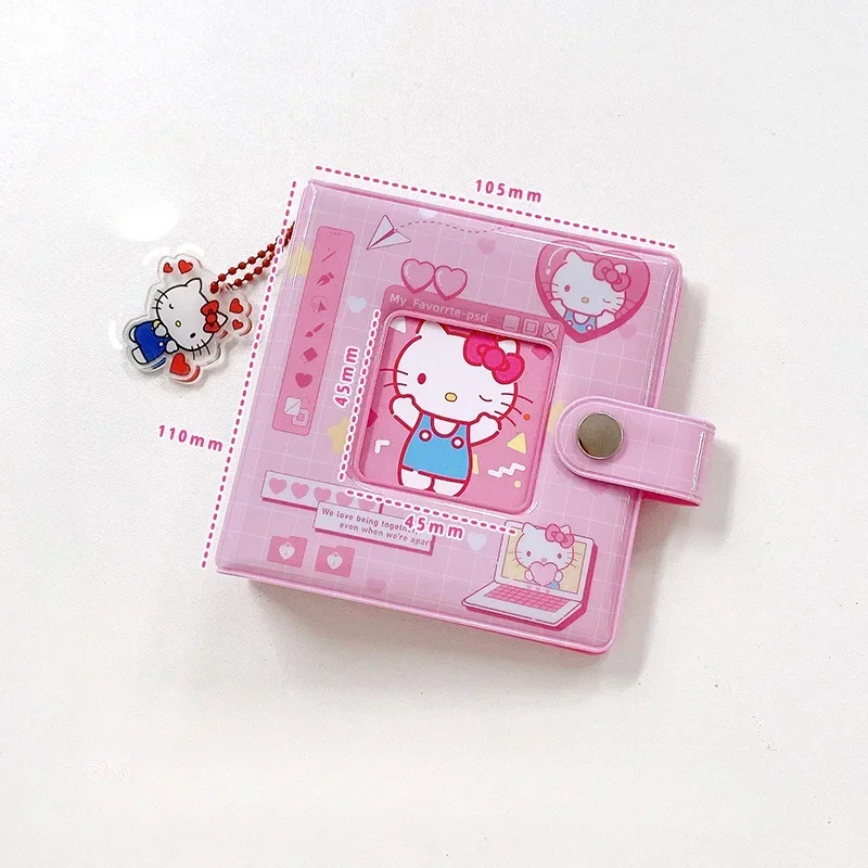 Sanrio Anime Mini Album fotografico Hello Kitty Kuromi My Melody Card Book Purin Cinnamoroll Libro di archiviazione di foto Regali per bambini