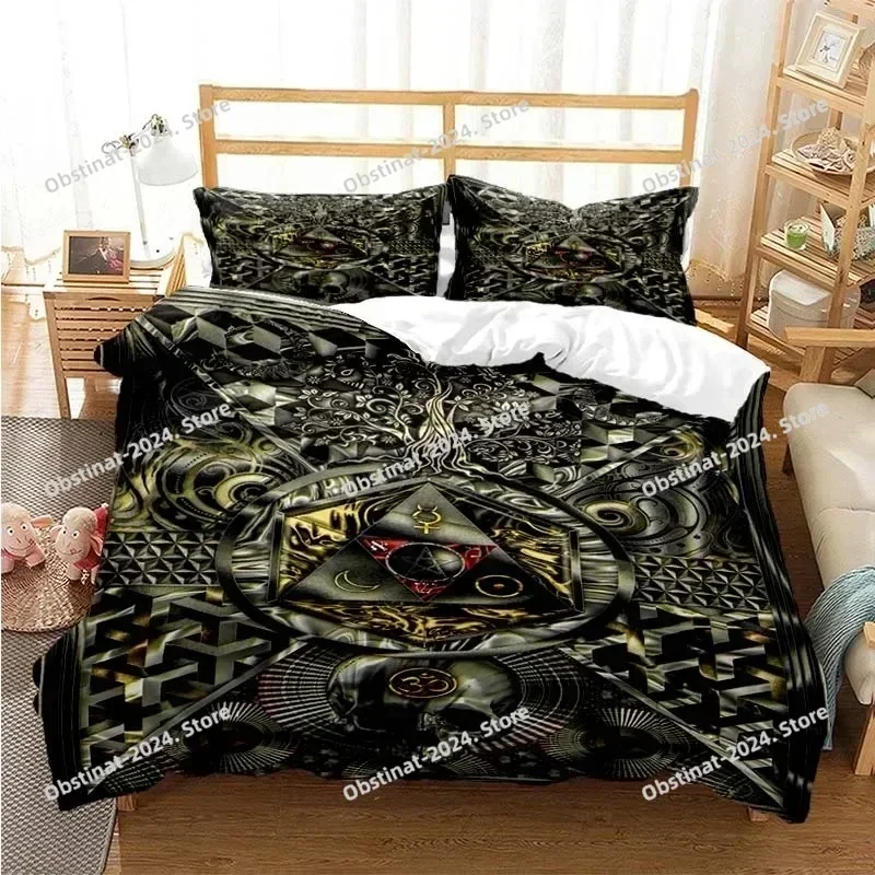 3D Masonic Freemason Illuminati Bedding Set Printed single Comforter Quilt Duvet Cover Pillow Case 3 Pieces Sets Kids Adult Size
