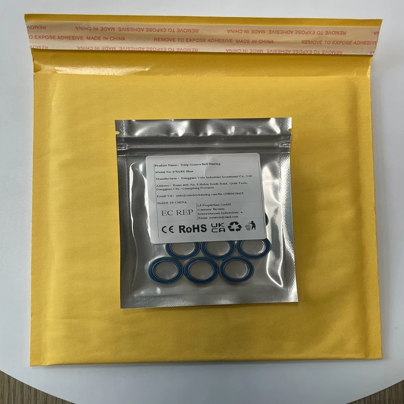 

10pcs 6701 2RS 12x18x4 Miniature Thin Section Bearings 6701RS ABEC-7 12*18*4 Blue Seals Model Bearings RC Bearing