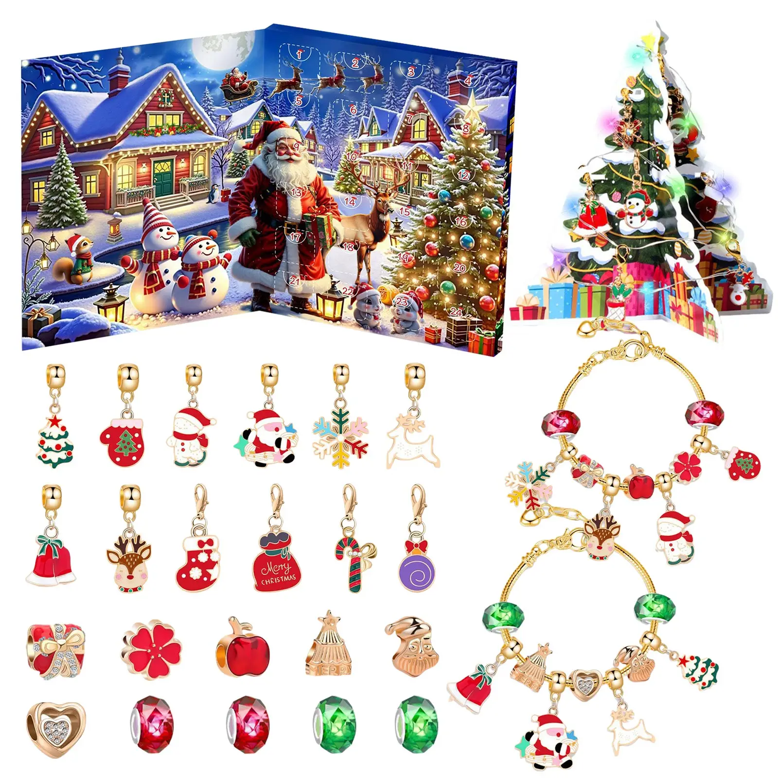 Kitchen Timer Cute Christmas Countdown Calendar 24 Days Bracelet And Beads Beginner Friendly Jewelry Large Digital Timer Clock