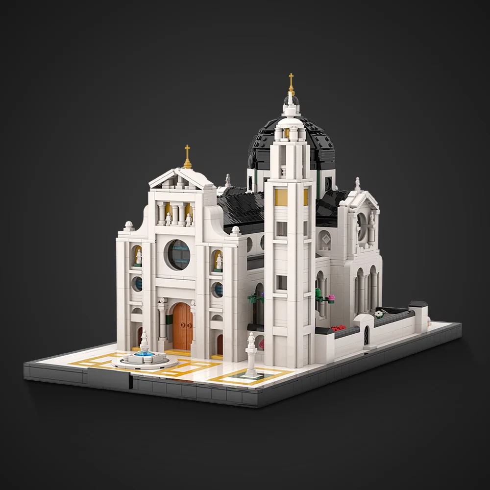 MOC Słynne Bazyliki St. Maurices Klocki Konstrukcyjne Miasto Klasyczna Architektura Kościół Cegły Zabawka do Składania dla Dzieci Prezent