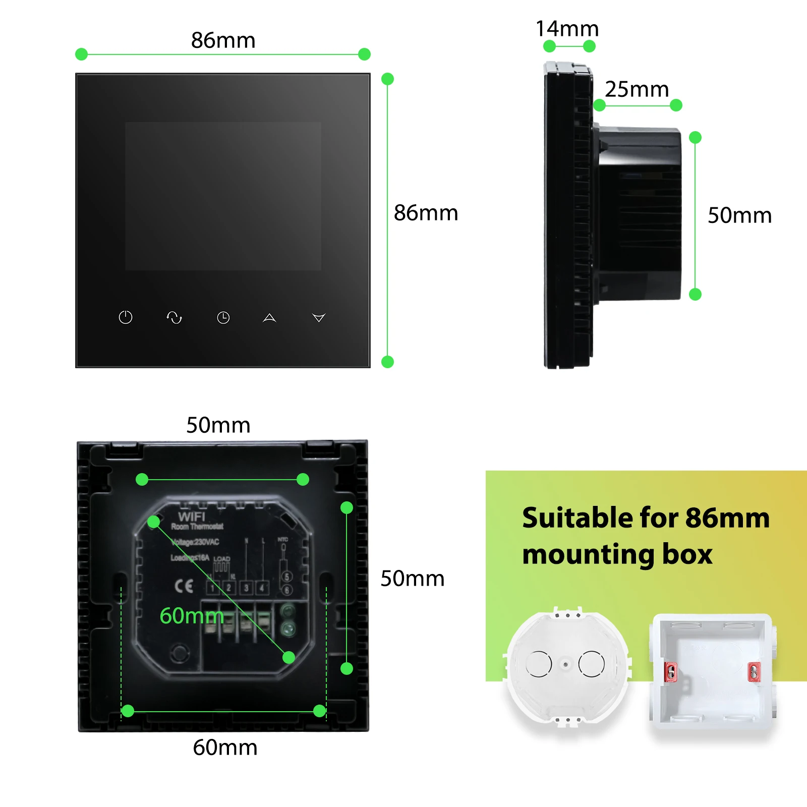 Beok Wifi Smart Thermostat Tuya Thermoregulator Colorful Screen Gas Boiler Electric Heating Temperature Controller Alexa Google