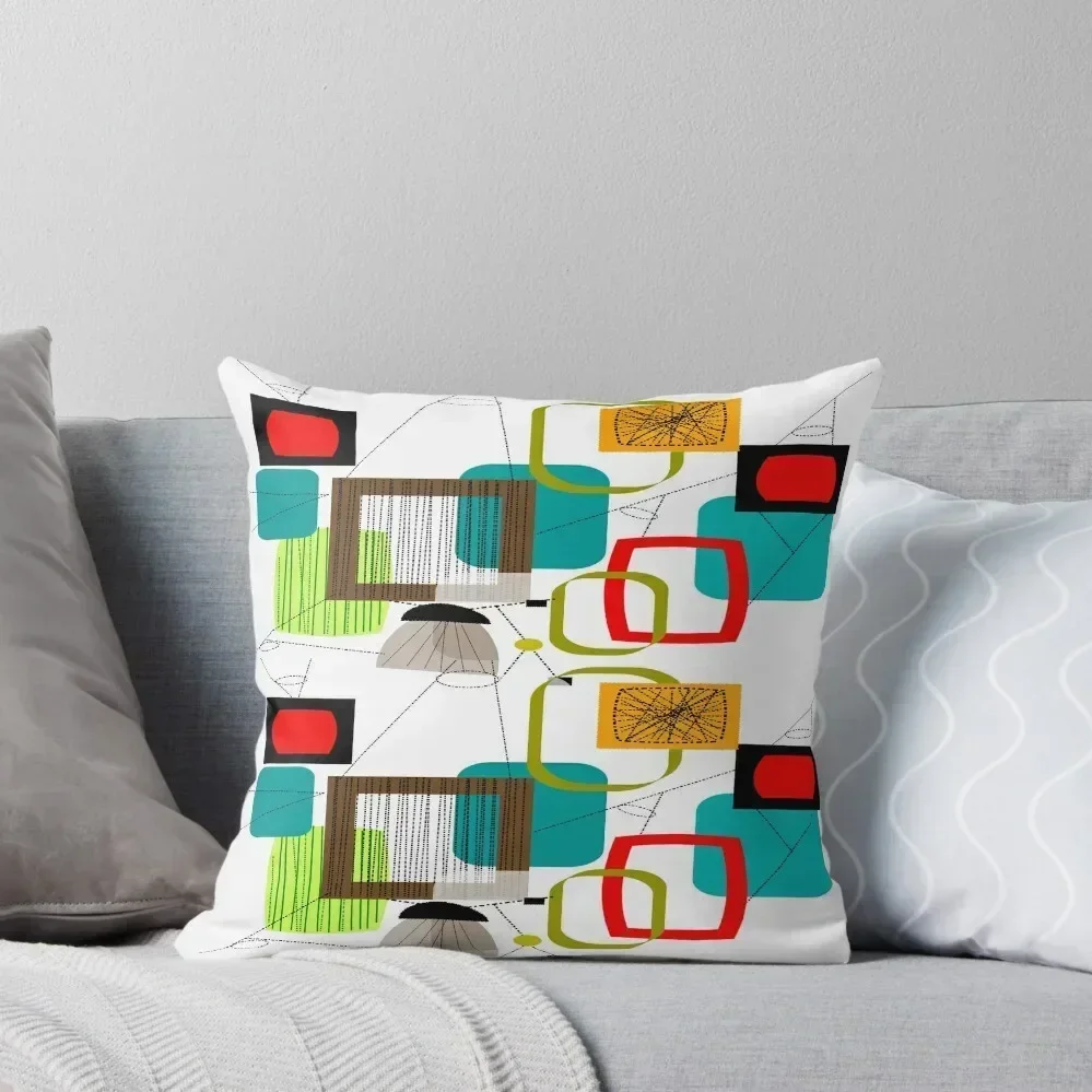 

Mid Century Atomic Age Inspired Abstract Throw Pillow Pillow Cases Decorative Bed pillowcases Pillow Decor