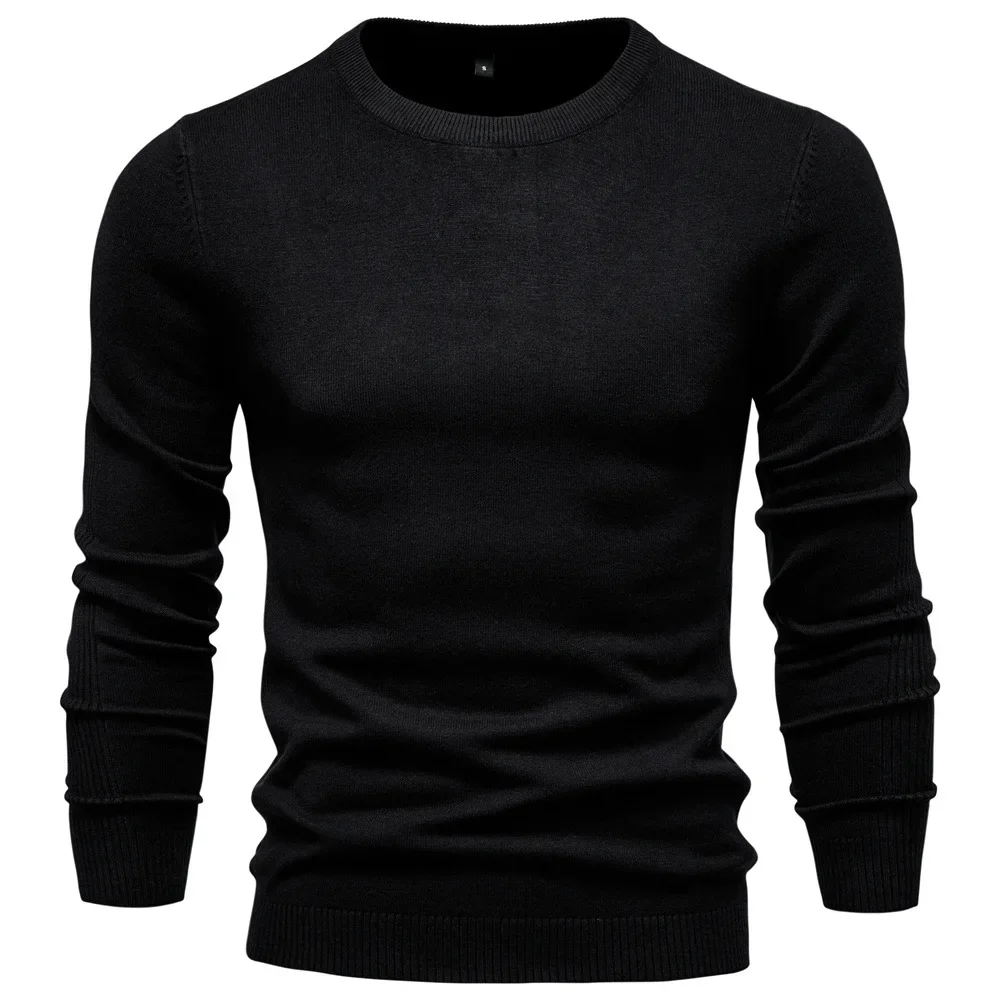 New Fashion Autumn Winter Men O-neck Long Sleeve Solid Color Loose Thicken Sweater Male New Fashion Casual Trendy Pullovers Tops