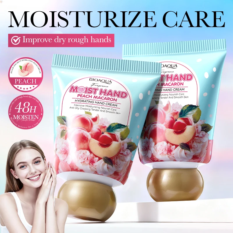 BIOAQUA العسل الخوخ كريم اليد ترطيب مغذي مكافحة الشيخوخة المضادة للتجاعيد كريمات تبييض الأيدي منتجات العناية بالبشرة