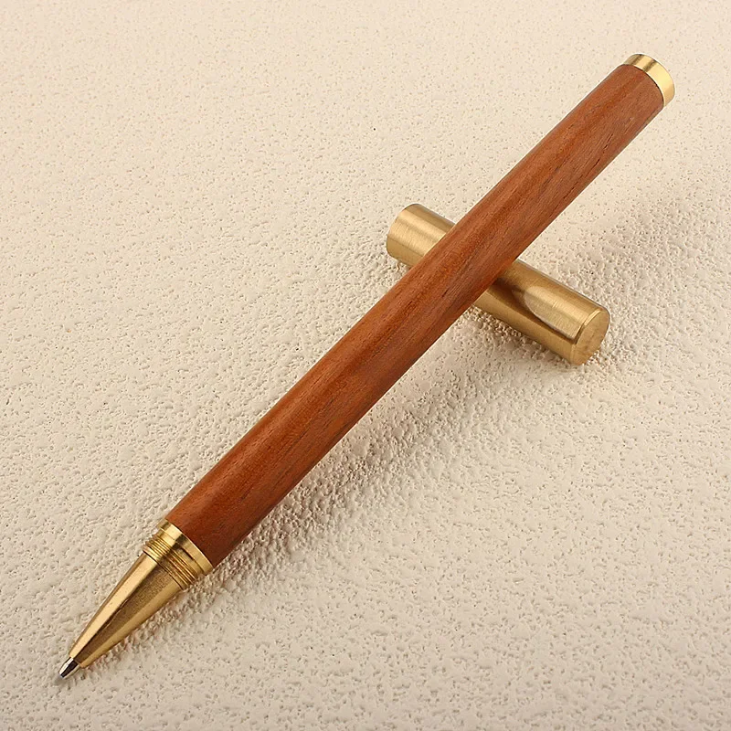 

High Quality 53 Wood Ball Point Pen Peach Wood Rollerball Pens Business Office School Supplies Writing Ink Pens