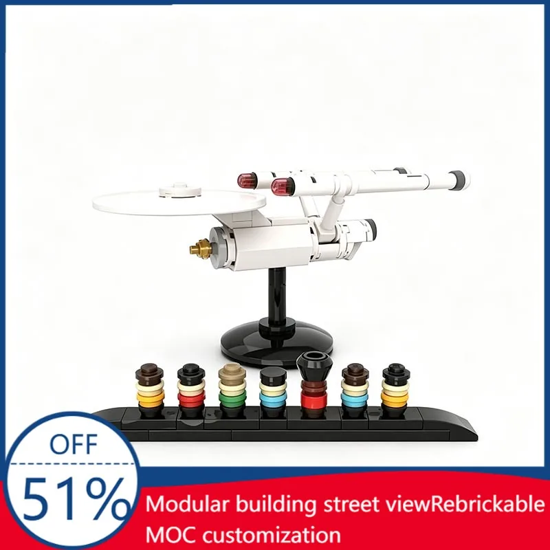 105PCS Customize Sci-Fi Starship Custom Building Blocks Micro Space Craft Model Educational Assembly Toy For Kids And Collectors
