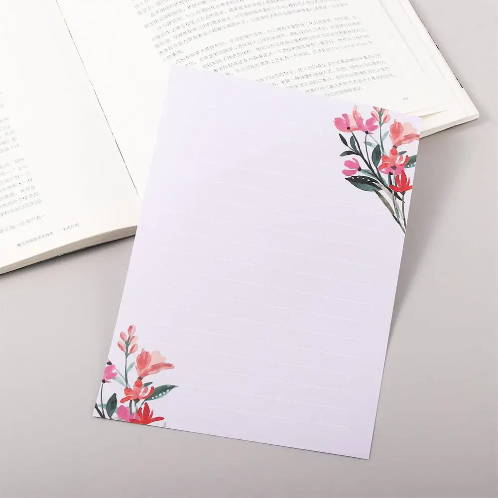 

Lovely Valentine's Day Wedding Gift Letter Pad Invitation Writing Paper Greeting Card Flowers Envelope Letter Paper