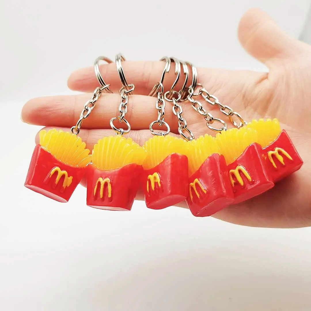 1PCSCreative small french fries keychain bag pendant simulation food promotion gift event giveaway pendant