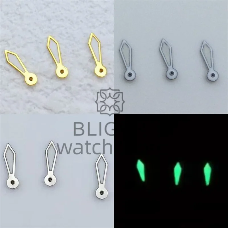 BLIGER Gold Silver White Watch Hhand 24 Hours Small Hand Green Luminous Fits NH37 NH39 Movement