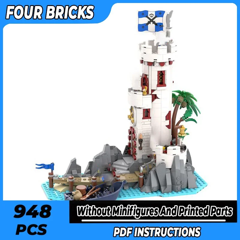 

Moc строительные кирпичи, средневековый замок, модель Sabre Island 2023, технология, модульные блоки, подарки, игрушки для детей, наборы «сделай сам», сборка