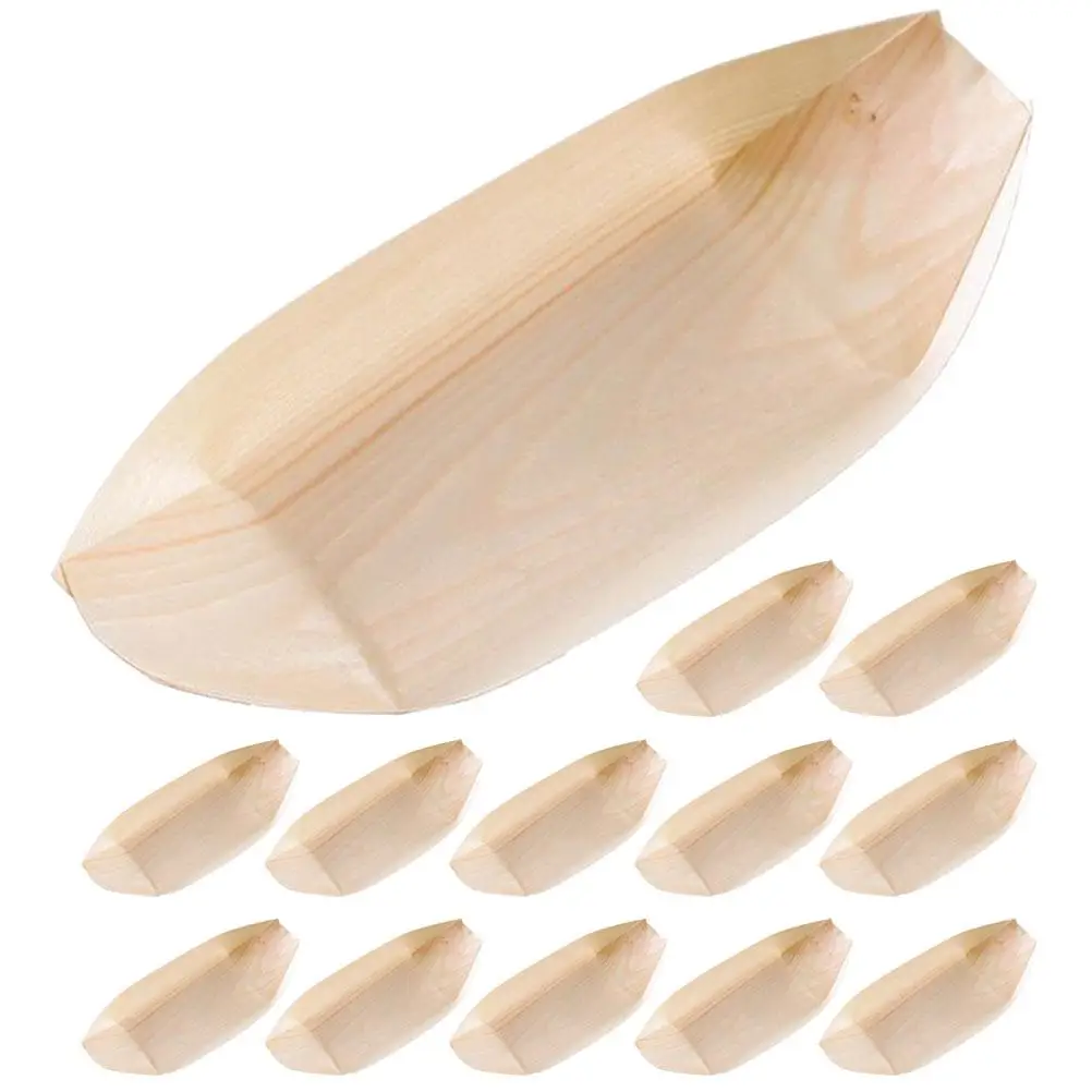 

100 Pcs Disposable Sushi Boat Making Kit Roll-up Mat Plate Dim Desserts Decorate