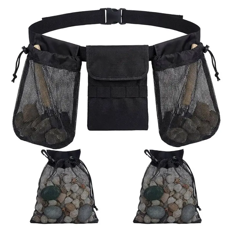 VEHO-Outdoor Exploration Foraging Belt, Rockhounding Bag With Adjustable Waistband,Sturdy To Wear Around Waist Harvesting