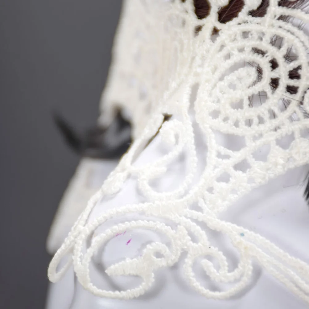 

White Lace Eye Mask Masquerade Party Halloween Costume Elegant Mysterious Style Half Face Mardi Gras Lace Mask