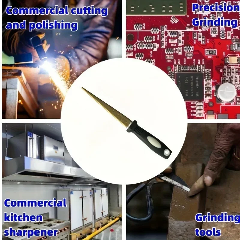 

Diamond sharpening stone with one stone and two birds, double-sided flat and curved design, easy to grip handle Knife Sharpener