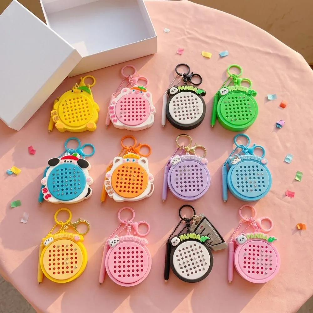 Kitten Pad Drawing Keychain Bag Charm Hanging Decoration Magnetic Drawing Board Keychain Funny Panda Cartoon Cat Pendant Gift