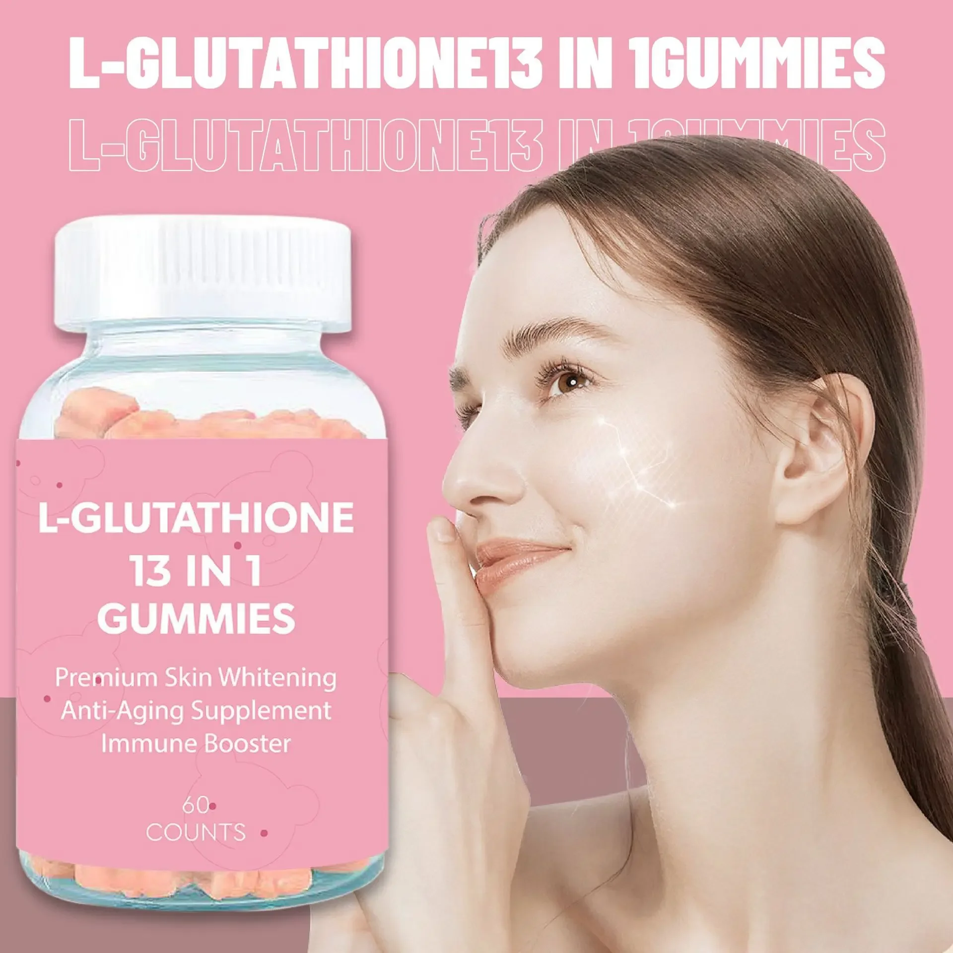 2 bottles of glutathione 13in1 gummies to maintain normal cellular metabolism and protect the body's health food
