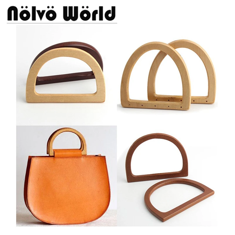 

2/4/10pcs Wooden Bag Handle D Shape Bag Straps DIY Handbag Parts Classic Bag Tote Handle Replacement Bags Dee Accessories