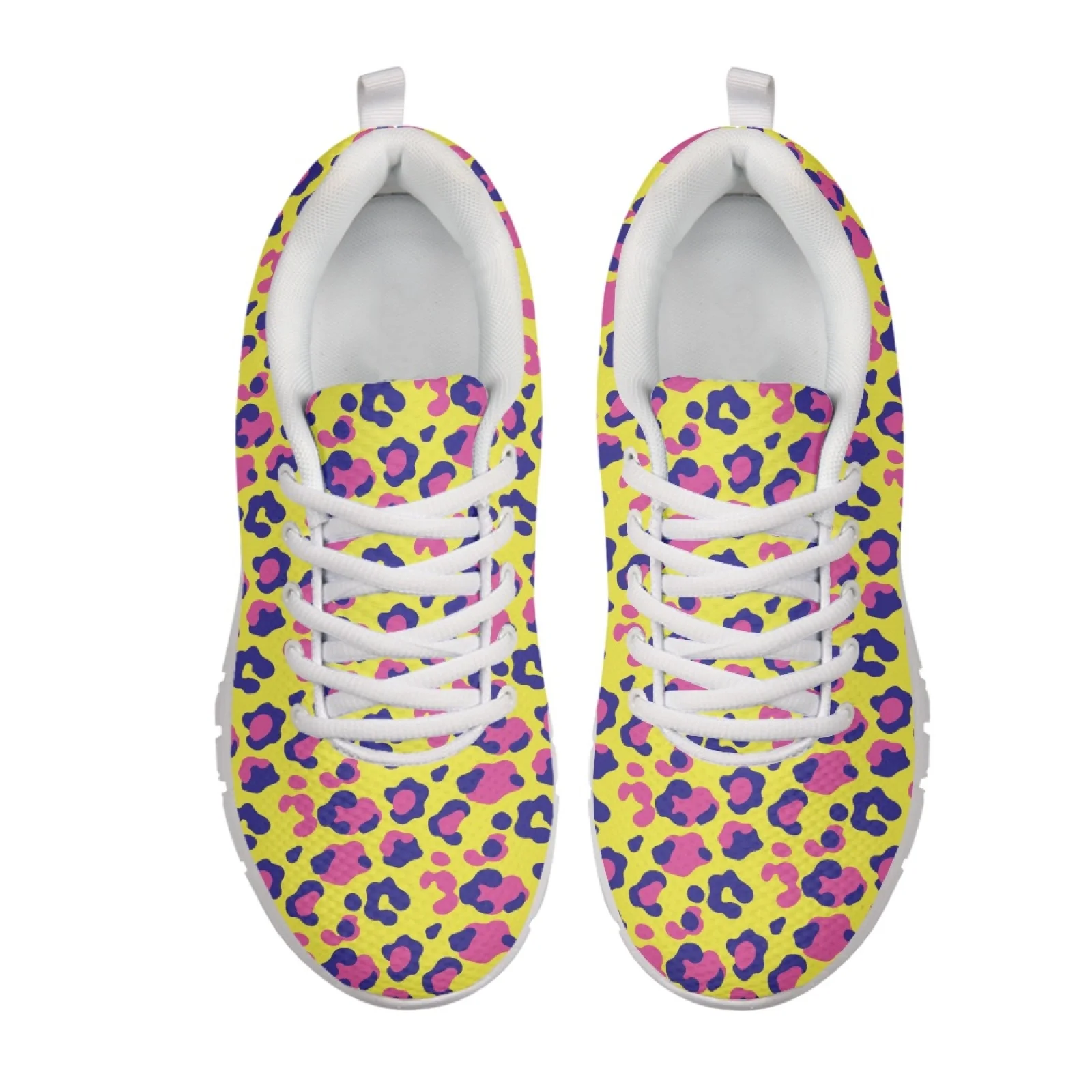 Coloranimal Colorful Leopard Print Lace up Running Tennis Shoes Women Sneakers Running Athletic Shoes Walking Shoes for Womens