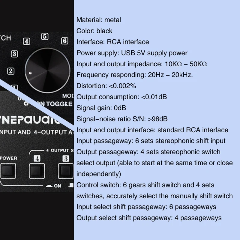 6 In 4 Out Audio Frequency Select Shift Device/Distribute Device/Audio Frequency Shift Device Output Switch Control