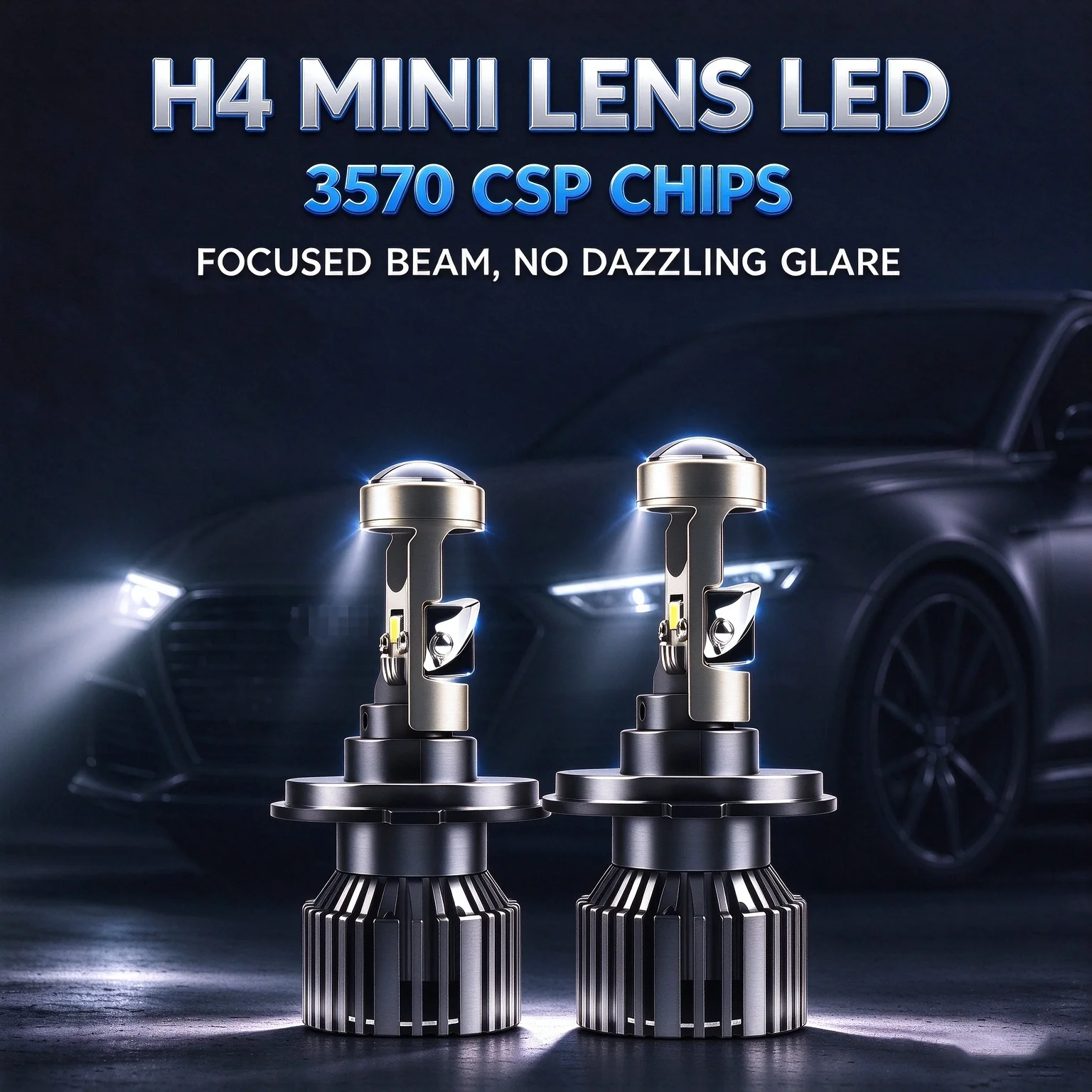 Led Headlight H4 Hi Lo 120W - Lampu Depan Mobil 20000LM Canbus Hi&Lo