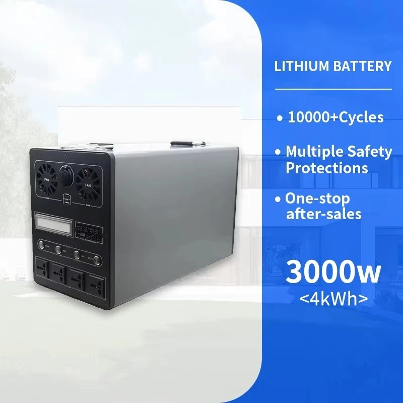 4000Wh 3000W portable solar generator 4kWh outdoor energy storage system, suitable for camping, fishing, hiking