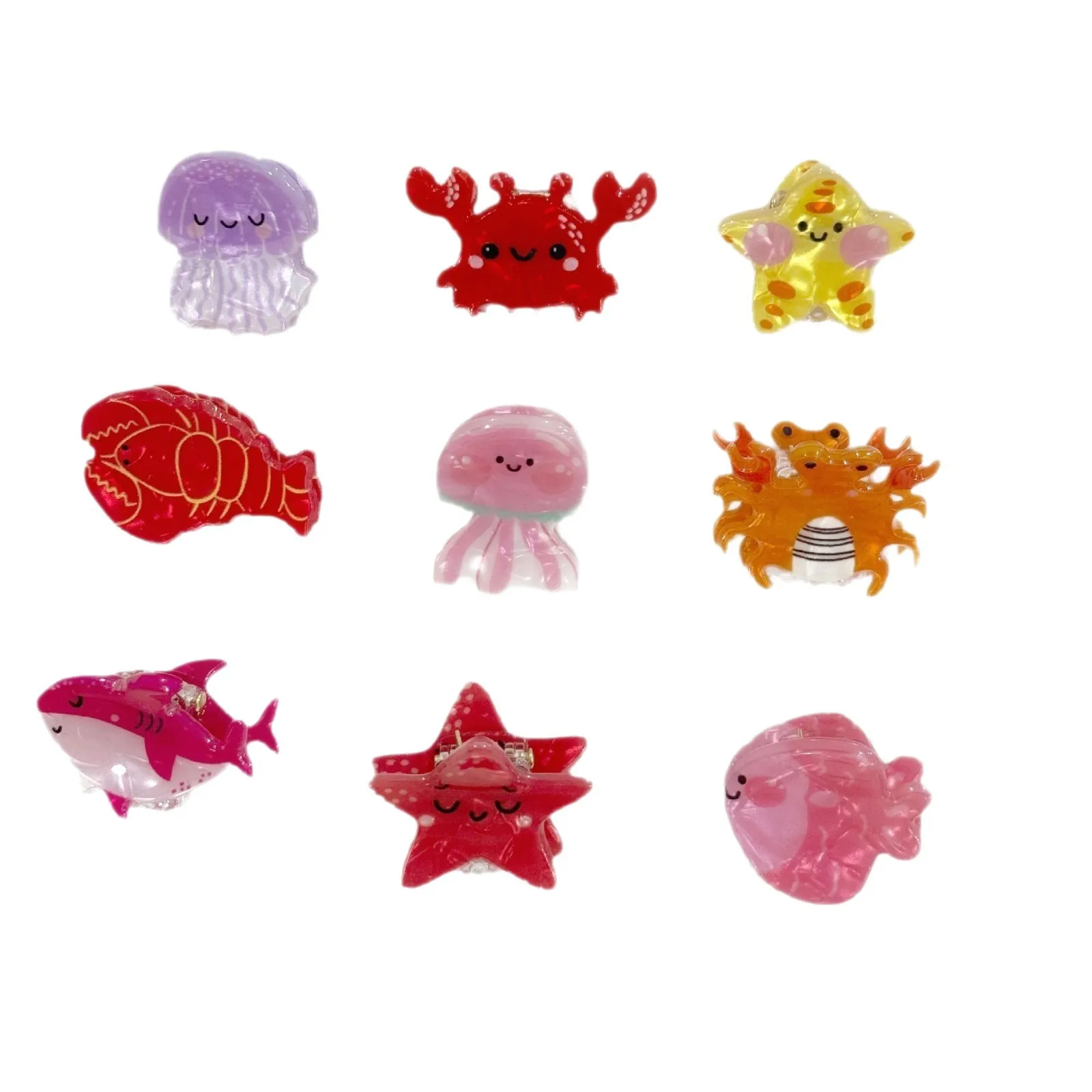 Pinces à cheveux océan petites pinces à pression baleine homard étoile de mer méduse Design enfants pinces à frange latérale