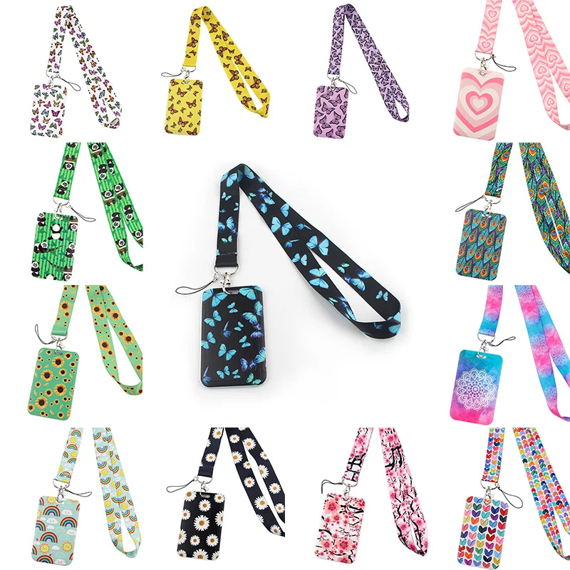 군주 나비 끈 비즈니스 신용 카드 홀더, 목 스트랩 키 체인, 행 로프 ID 배지 홀더, 올가미 홀더, 도매 