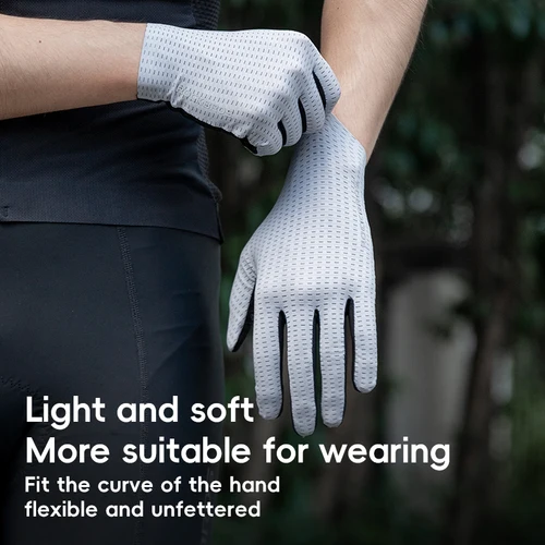 Imagen 2 del producto ROCKBROS Primavera Verano guantes de ciclismo pantalla táctil hombres mujeres MTB guantes para bicicleta de carretera transpirable dedo completo guantes para montar en motocicleta