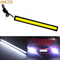 1pcs Car Led 14cm 17cm 1Row COB Fog Lantern Daytime Running turn Signal Light Auto Waterproof Brake License Plate Lamp Bar 12V