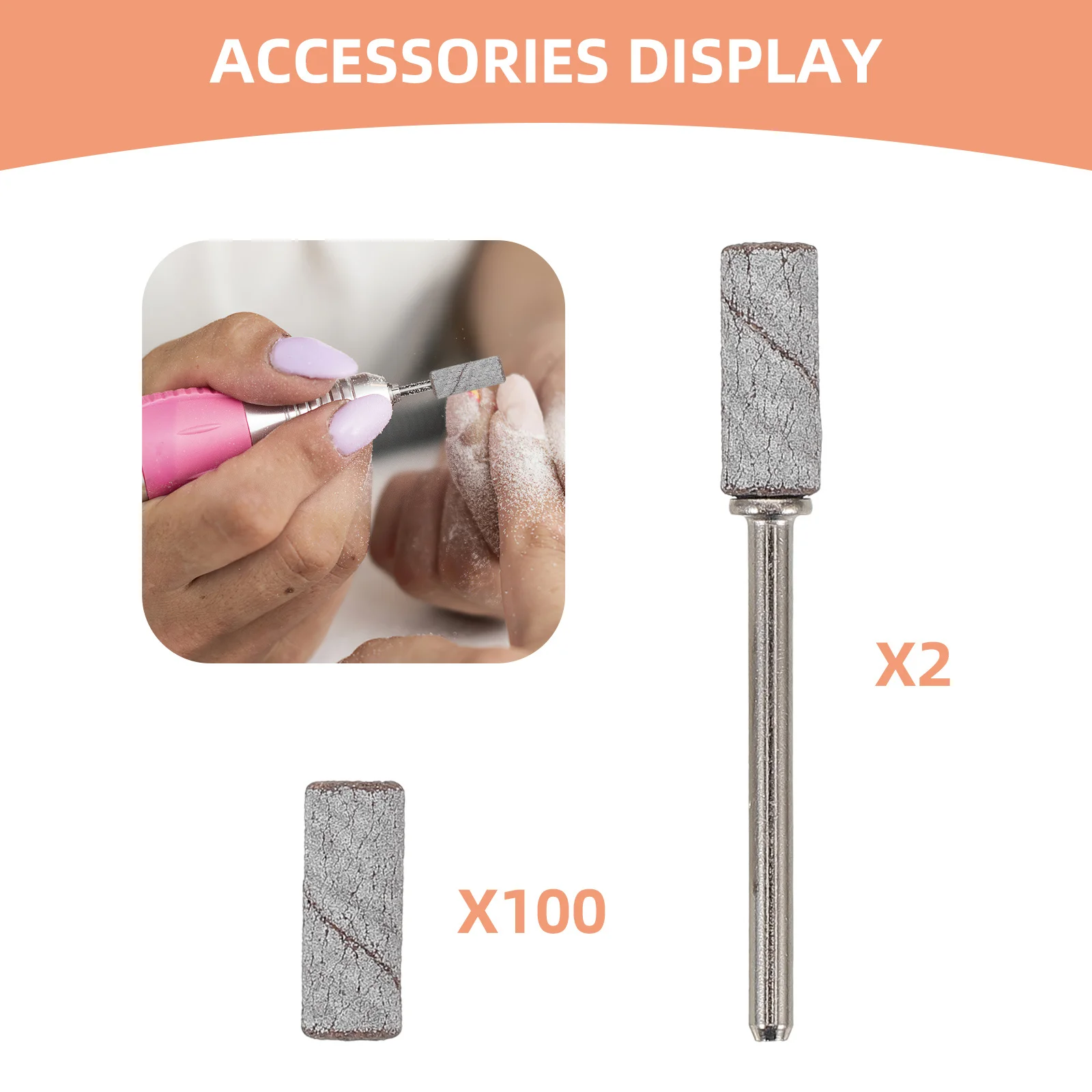 1Set Nail Drill Bits Small Sanding Bands Grit File Nail Drill Set Acrylic Gel Removing Manicure Pedicure Grinding Accessories