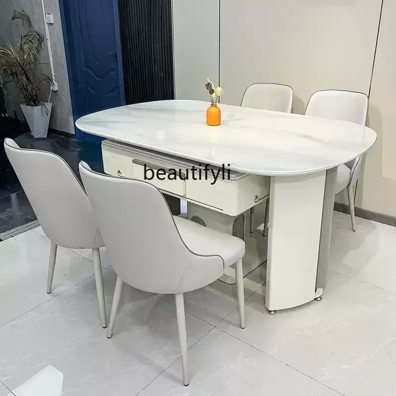 

Modern light luxury electric mahjong machine simple island push-pull dining table mahjong table integrated dual-purpose