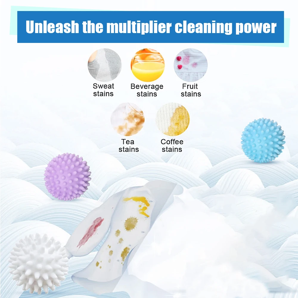 3Color Dryer Balls Laundry  Anti Static Reusable Plastic Clothes Drying and Fluffing Fabric Softener Balls Softener Alternative